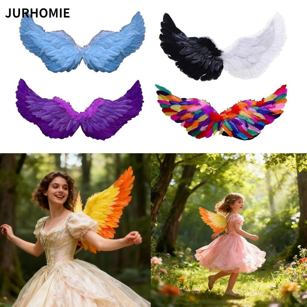 JURHOMIE Fairy Wings, Đạo cụ DIY Dây đàn hồi Đôi cánh thiên thần, Đầm vui nhộn Công chúa Cánh thiên 