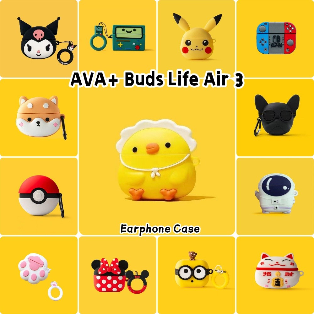 [Sẵn sàng] Dành cho AVA + Buds Life Air 3 Vỏ tai nghe silicon mềm hoạt hình dễ thương NO.5