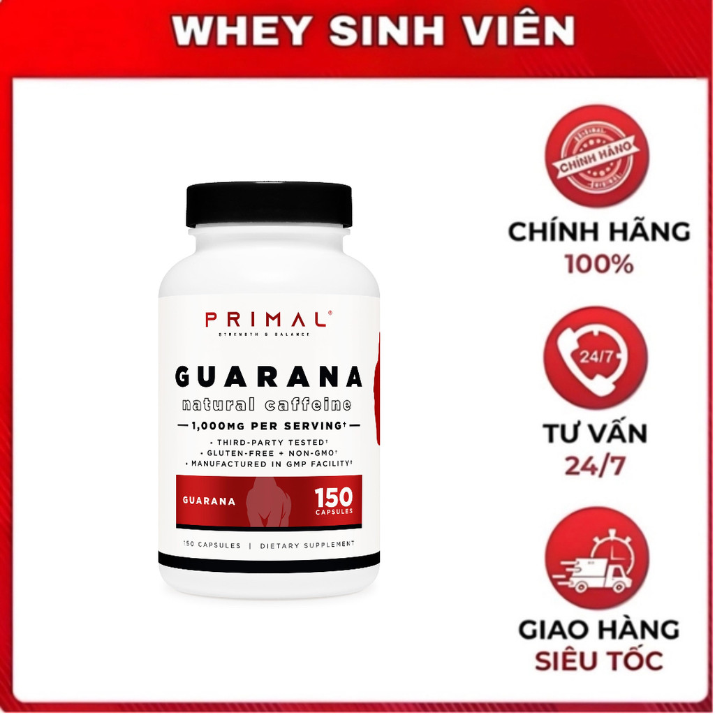 Primal Guarana - 150 viên -Tăng Cường Năng Lượng Tự Nhiên  WheySinhVien MB