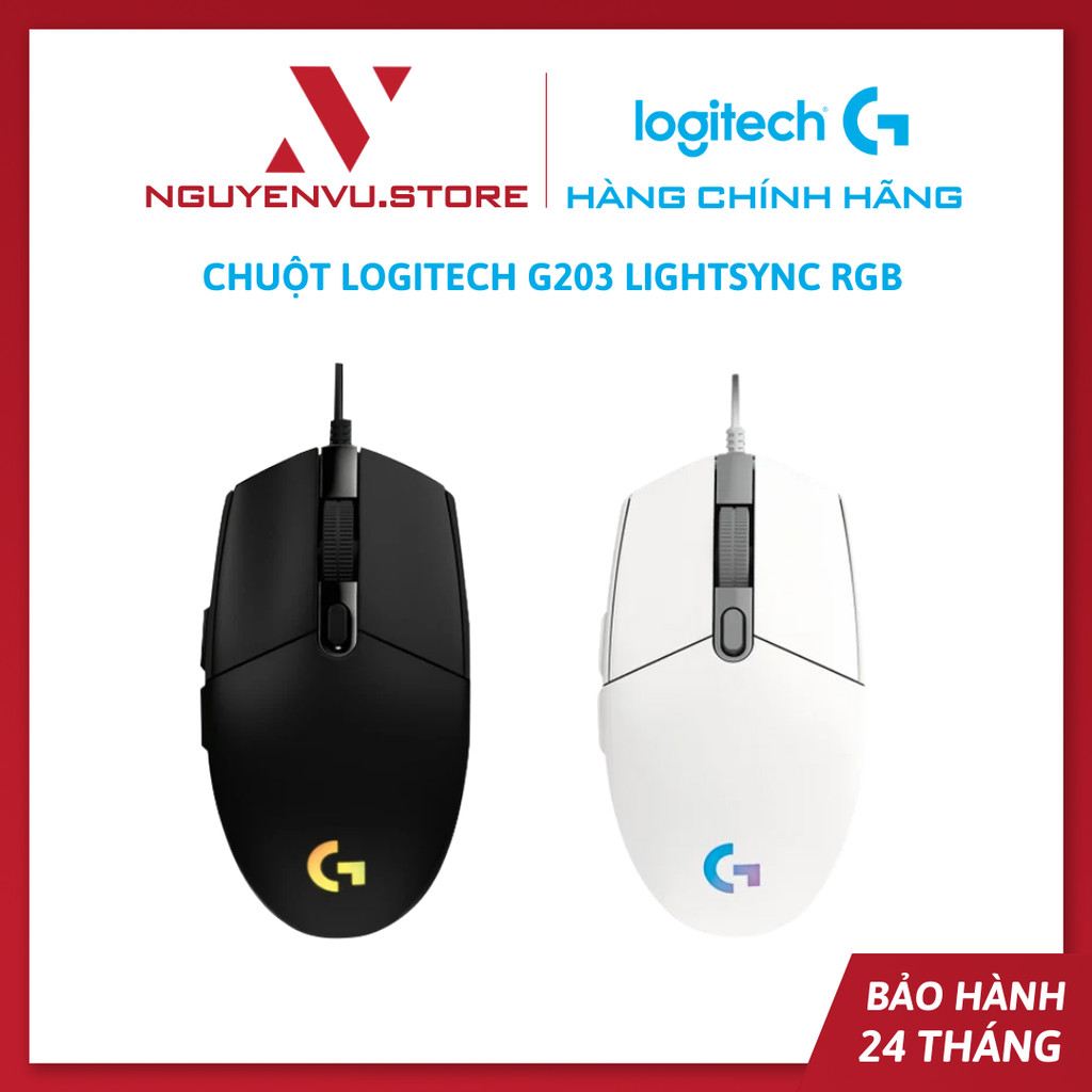 [KHO HN - HCM] Chuột Gaming Có Dây Logitech G203 - 8.000 DPI Lightsync RGB - Hàng Chính Hãng