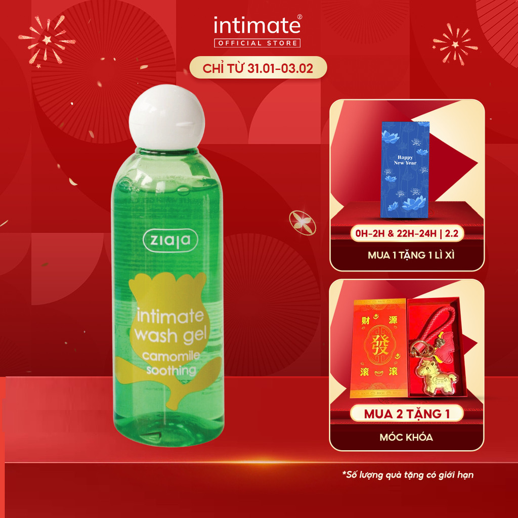 Dung Dịch Vệ Sinh Phụ Nữ Intimate Cúc La Mã ZIAJA Dịu Nhẹ Giúp Làm Sạch Và Khử Mùi Hôi 200ml