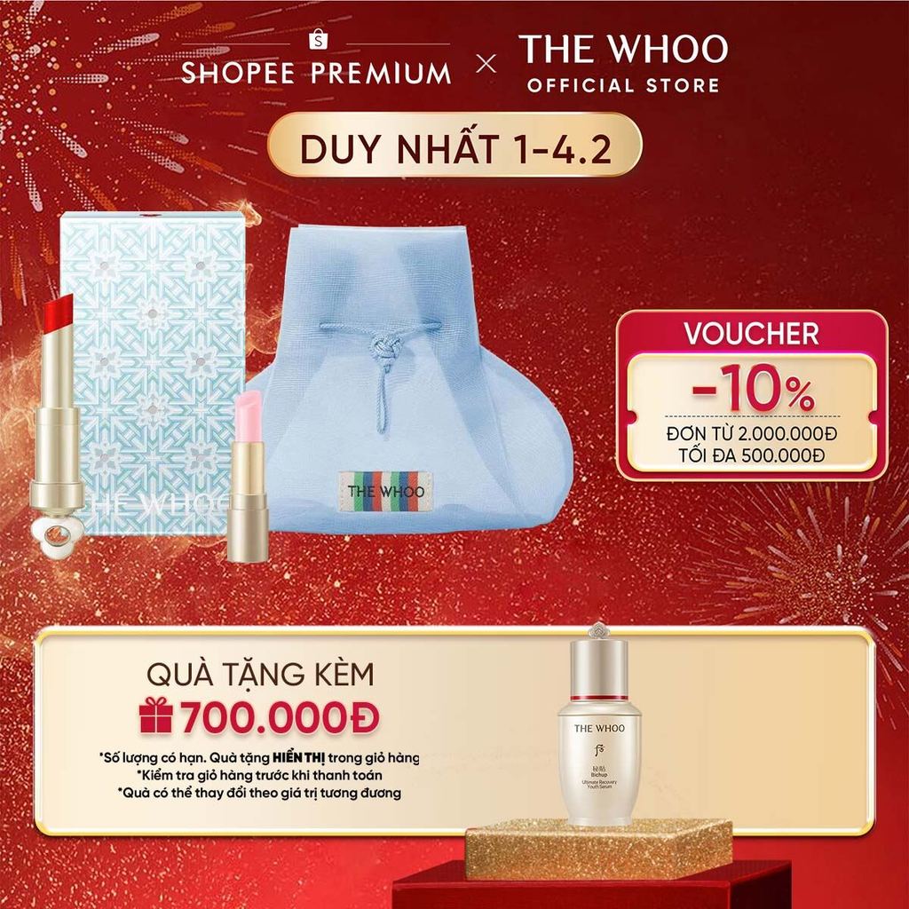 [THE WHOO OFFICIAL] Son dưỡng môi có màu, giàu dưỡng chất The Whoo Essential Lip Glow Balm 3.3gr