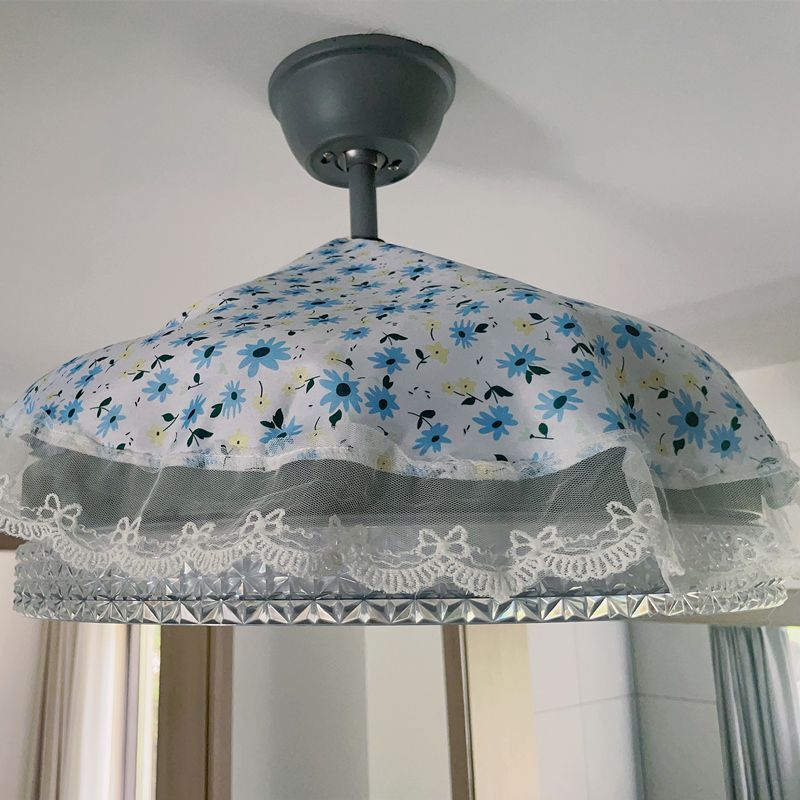 Vô Hình Quạt Trần Đèn Nắp Vải Phong Cách Mục Vụ Chống Dầu, Chống Bụi, Bảo Vệ Quạt Điện ZUNA
