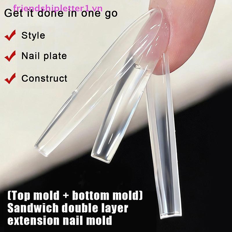 {FH Fashion} Sandwich Dual Nail Forms 240 chiếc 15size Extensions-Dual Forms Coffin Almond Nail Form