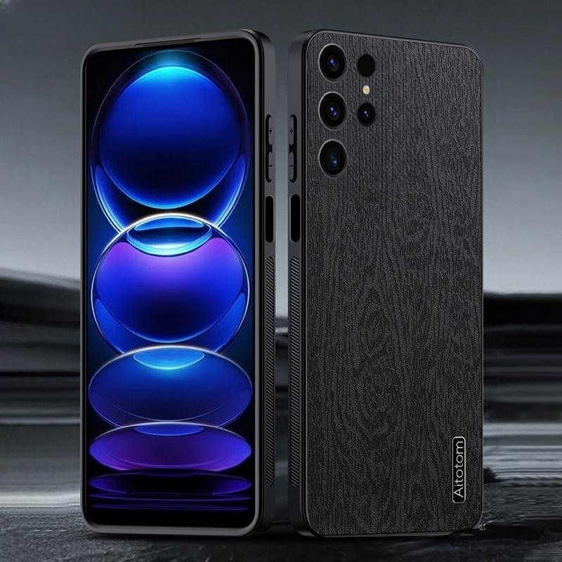 Ốp lưng Galaxy S26 Ultra Wood Texture Canvas cứng chống sốc Ốp lưng Samsung Galaxy S26 + Ultra