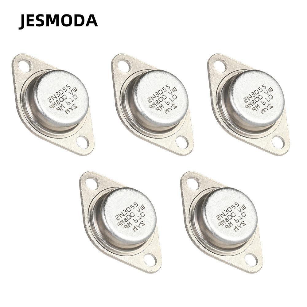 JESMODA 5 Chiếc Điện Trở, Kim Loại 2N3055 NPN 2N3055 Điện, Bộ Transistor TO-3 15A / 60V 15A / 60V Mạ