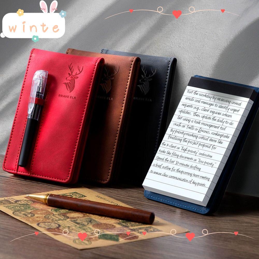 Sổ tay bỏ túi WINTE, Bao da ngang Dòng A7 Notebook, Sách kế hoạch Portbale A7 Kinh doanh