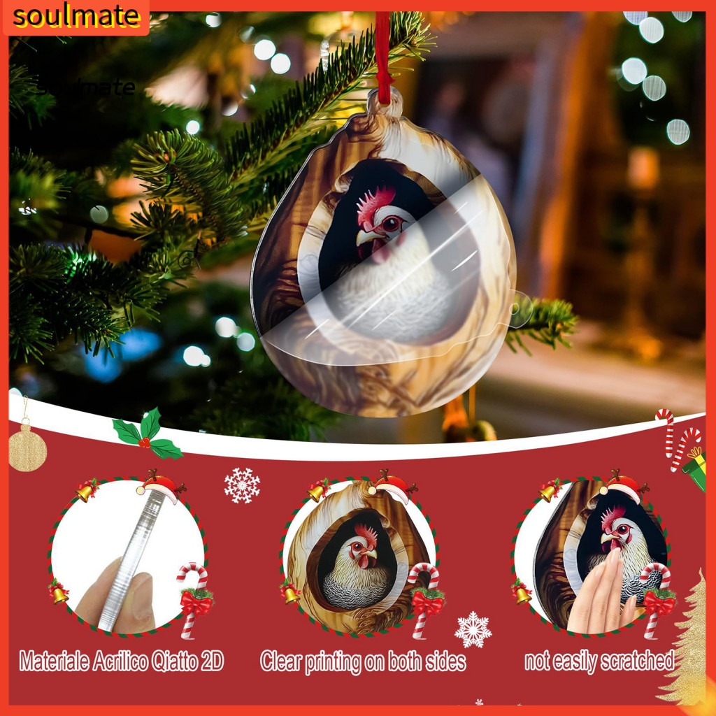 Linh hồn| Trang trí ngày lễ bền bỉ Trang trí Giáng sinh Mặt dây chuyền Acrylic Trang trí treo 2d – O