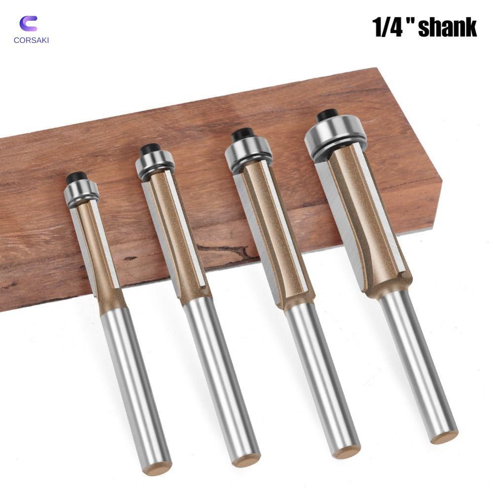 CORSAKI Flush Trim Bits, Top Bearing Universal Trim Router Bits, Professional Teflon Coating 1 / 4 "