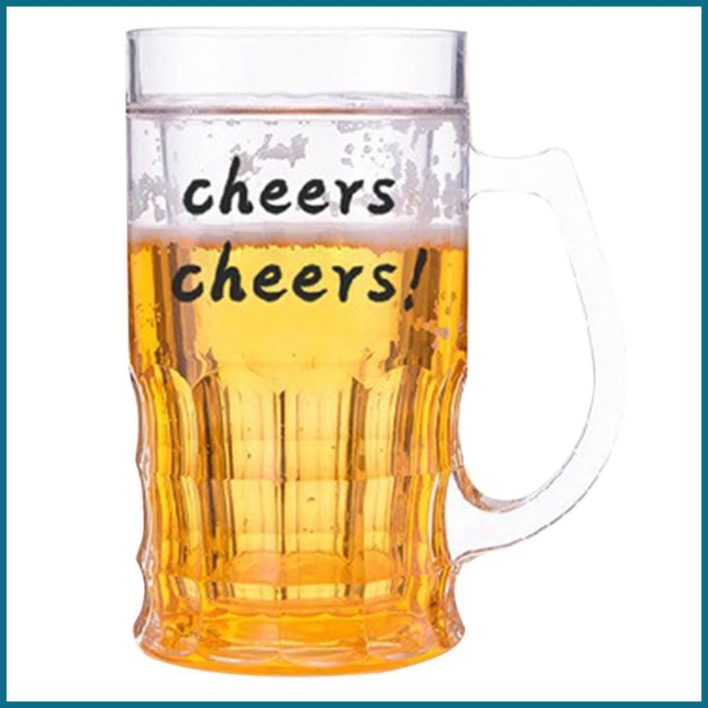 Cốc Bia Cho Tủ Đông Cốc Bia Hai Lớp 450ml Mới Lạ Hai Tường Tủ Lạnh Chill Drinkware Cho Bãi Biển luph