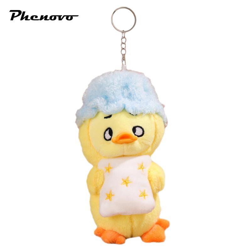 Sang Trọng Vịt Móc Khóa Xe Móc Khóa Vịt Sang Trọng Cotton Làm Đầy Đồ Trang Trí Treo Charm Sang Trọng