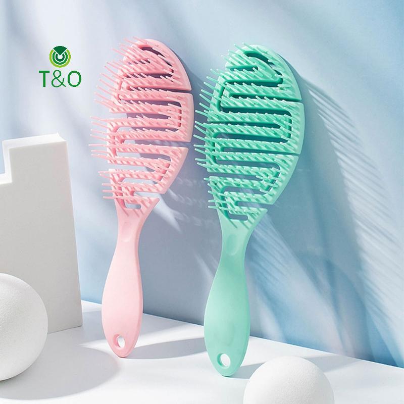 T & O Wet Brush DryCurvedb Massageb Fluffy Shape Rib Curlingb On Wet Hair