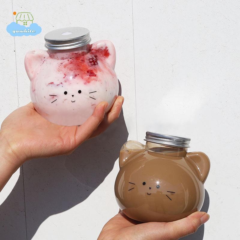 [LI] Chai Nước Mèo Kawaii Cho Trà Sữa Nước Cà Phê Cốc Uống Di Động Tại Nhà Chai Nước Giải Khát Bình 