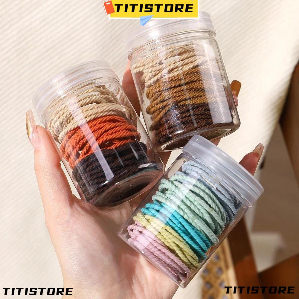 TITISTORE 50 Dây buộc tóc, Dây buộc tóc co giãn mạnh màu kẹo, Dây buộc tóc chéo