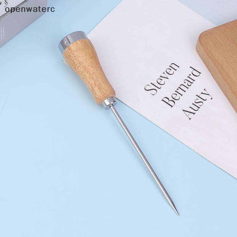 [openwaterc] Ice Pi Ice Icing Breaker Tay cầm bằng gỗ Thép không gỉ Ice Pi Punch Crusher Cotail Sti 