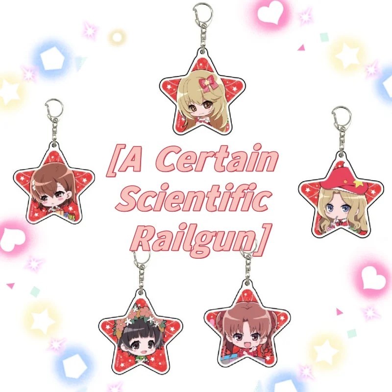 Móc khóa anime A Certain Scientific Railgun Toaru Kagaku no Railgun hình ngôi sao 6cm mica acrylic t
