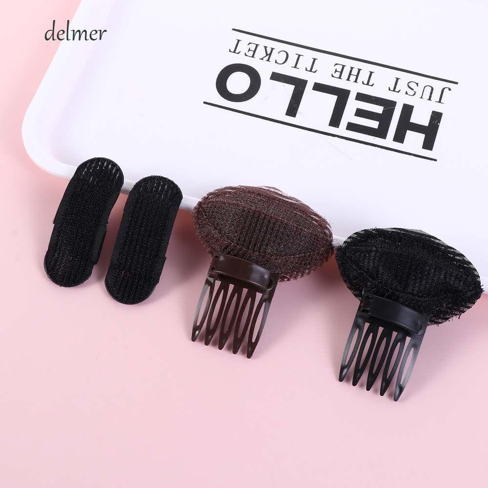 DELMER Invisible Hair Bun Clip Black Women Volume Hair Brown Puff Hair Cushion