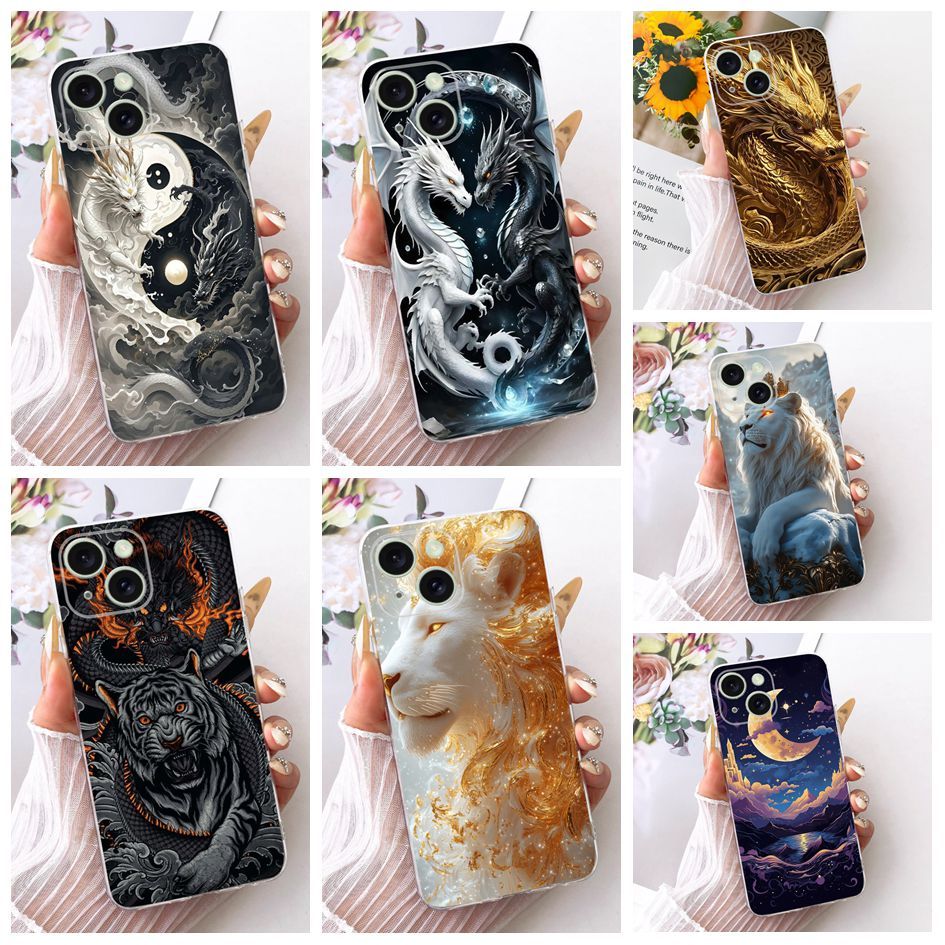 Phim Hoạt Hình Dành Cho iPhone 15 Ốp Lưng A3090 A2846 A3089 Sang Trọng Rồng Hoạt Hình Silicon Mềm Mỏ