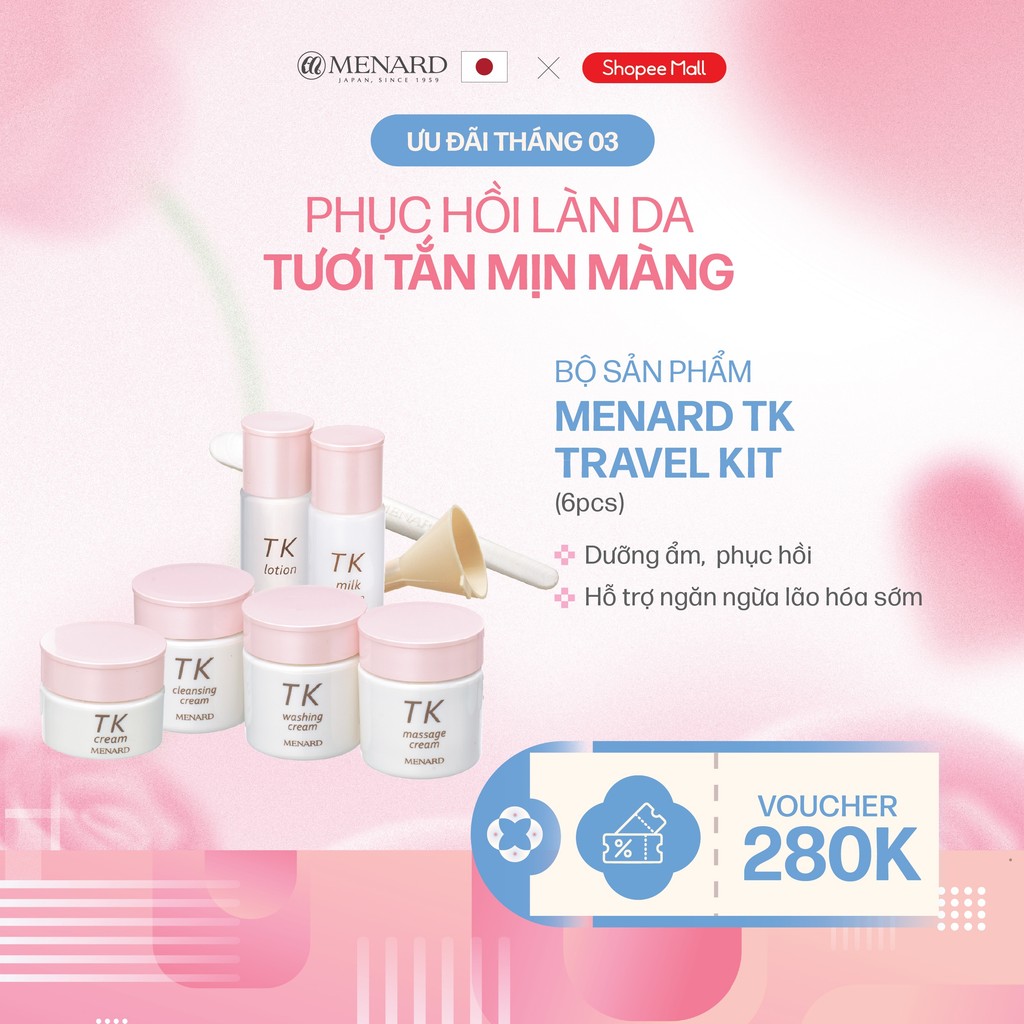 [TK Travel Kit 30ml]_Bộ sản phẩm du lịch 6 món TK Travel Kit, hỗ trợ phục hồi năng lượng tế bào và n