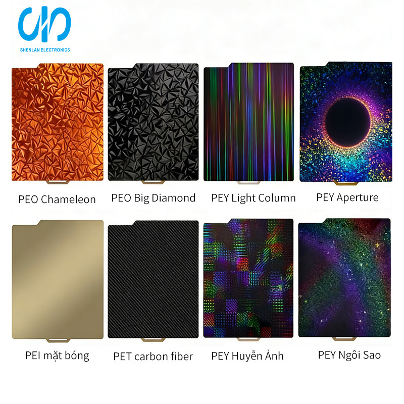 Bambu lab X1 / P1 / A1 Tấm thép lò xo họa tiết PEI hai mặt Giường nóng Tấm in bóng