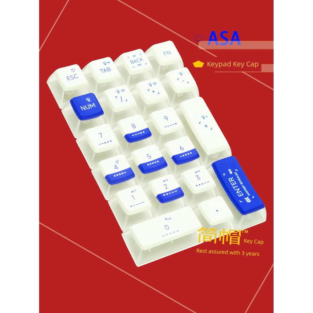 ASA Keycap Trong Suốt PBT Mờ Bàn Phím Nhỏ Keycap Bổ Sung Keycap Nắp Bàn Phím Cơ Đơn Độc Đáo Độc Đáo