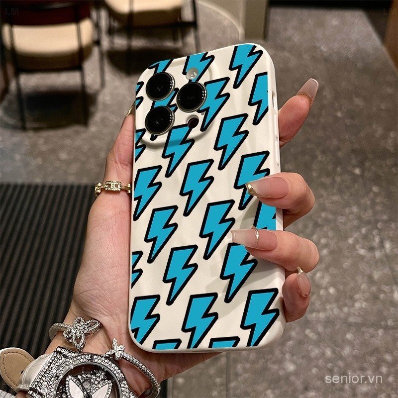 Ốp Điện Thoại Toàn Màn Hình Blue Lightning Thích Hợp Cho iPhone 14promax 13promax 11promax 11 12 13 