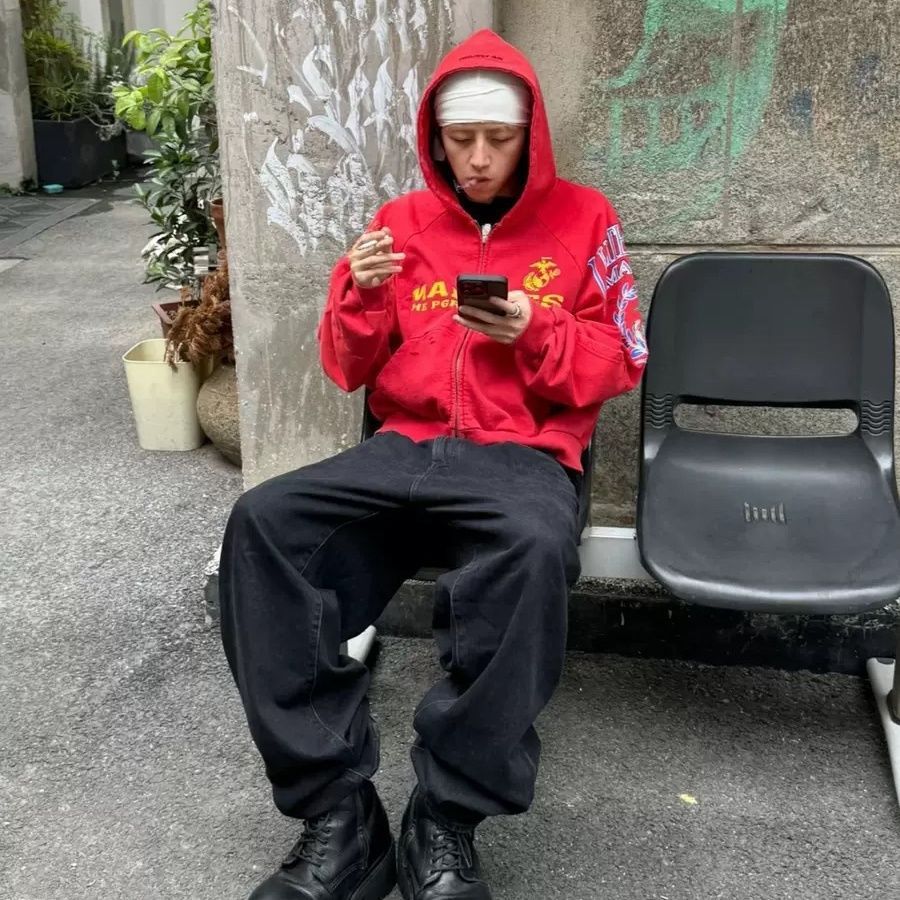 Grailz Project G / R Khâu Dây Kéo Áo Cardigan Áo Khoác