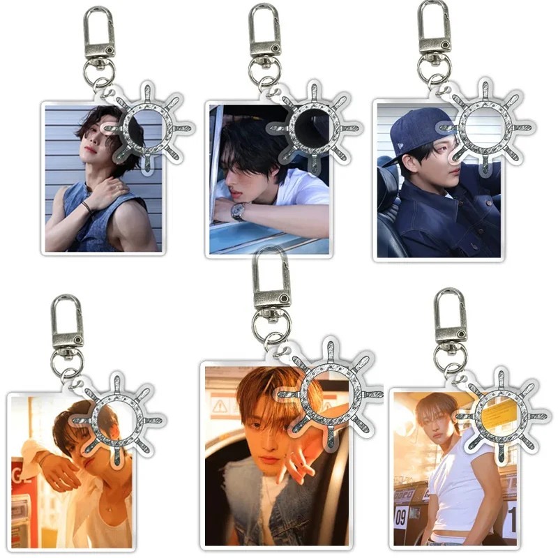 Móc khóa Kpop ATEEZ Album Golden Hour Part 3 in hình Hongjoong Seonghwa San Wooyoung phụ kiện treo t