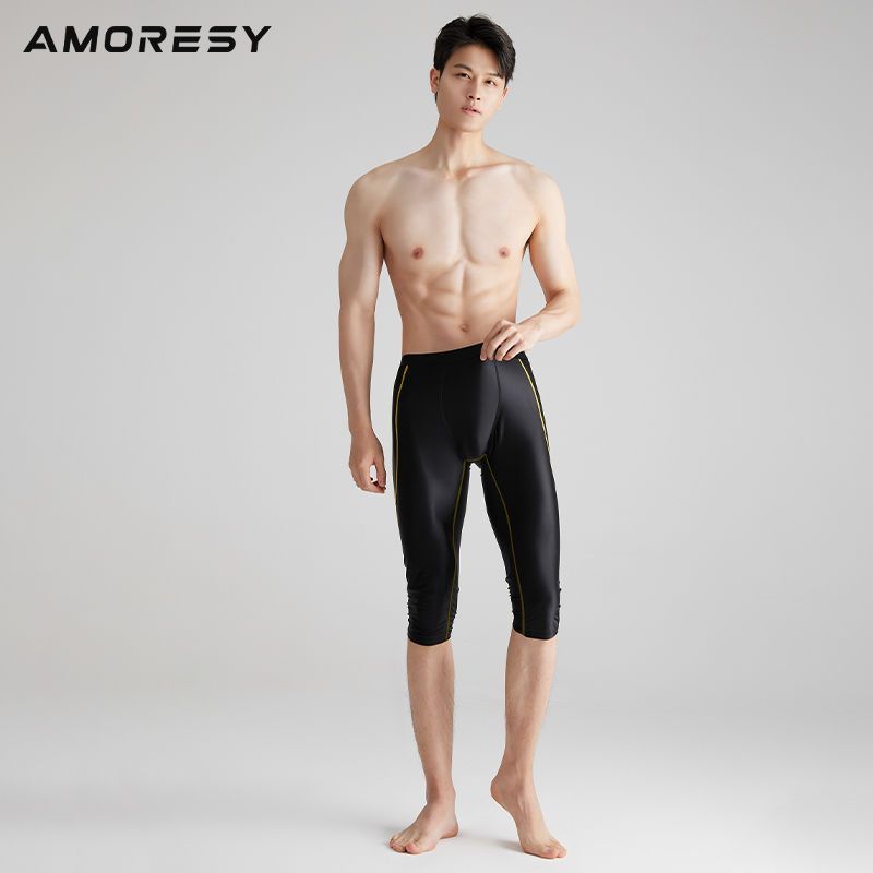 Cùng Ngày Giao Hàng AMORESY Ares Series Nam Thể Dục Thể Thao Quần Crop Spandex Thoáng Khí Chạy Nén Q
