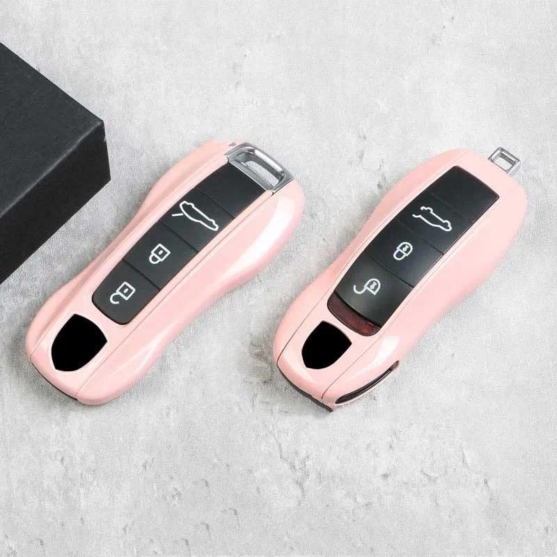 Vỏ Chìa Khóa Ô Tô Fob Bao Bộ Màu Hồng Cho Porsche Panamera Macan Boxster Cayman Cayman Tayan 911 981