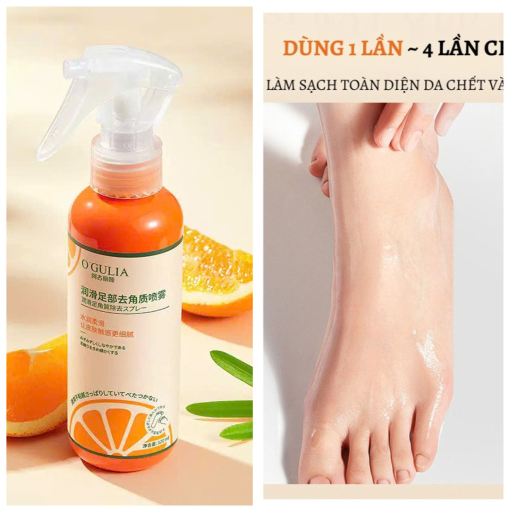 OGULIA Dưỡng Bàn Chân Nứt Nẻ Dạng Xịt Dưỡng Ẩm Làm Mềm Hồng Gót Chân Dưỡng Trắng 120ml