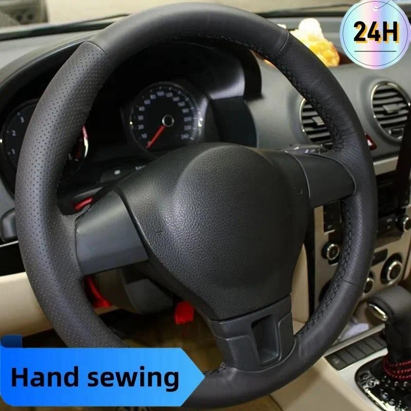 Đen Da Nhân Tạo Bọc Vô Lăng Ô Tô Bọc Cho Volkswagen VW Gol Tiguan Passat B7 Passat CC Touran Jetta M