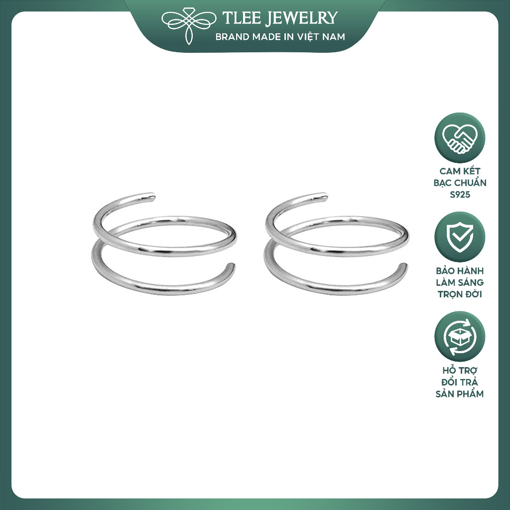 Bông tai bạc xoắn cơ bản TLEE JEWELLY B0139 cá tính