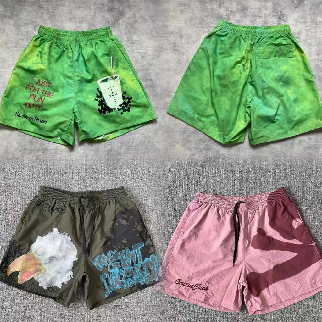 ACYH Travis Scott Cactus Jack Shorts Joint Name MMJ Remember Lightning Casual Sports Shorts