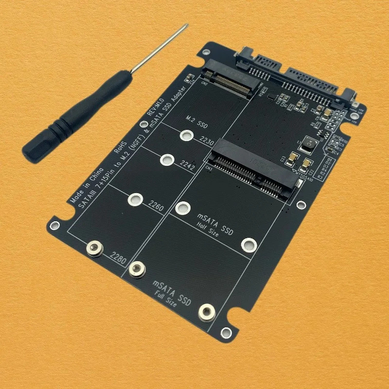 2 Trong 1 M.2 B Key mSATA SSD Sang SATA III Adapter Mở Rộng Thẻ Riser Cho Full Msata SSD / 2230 / 22