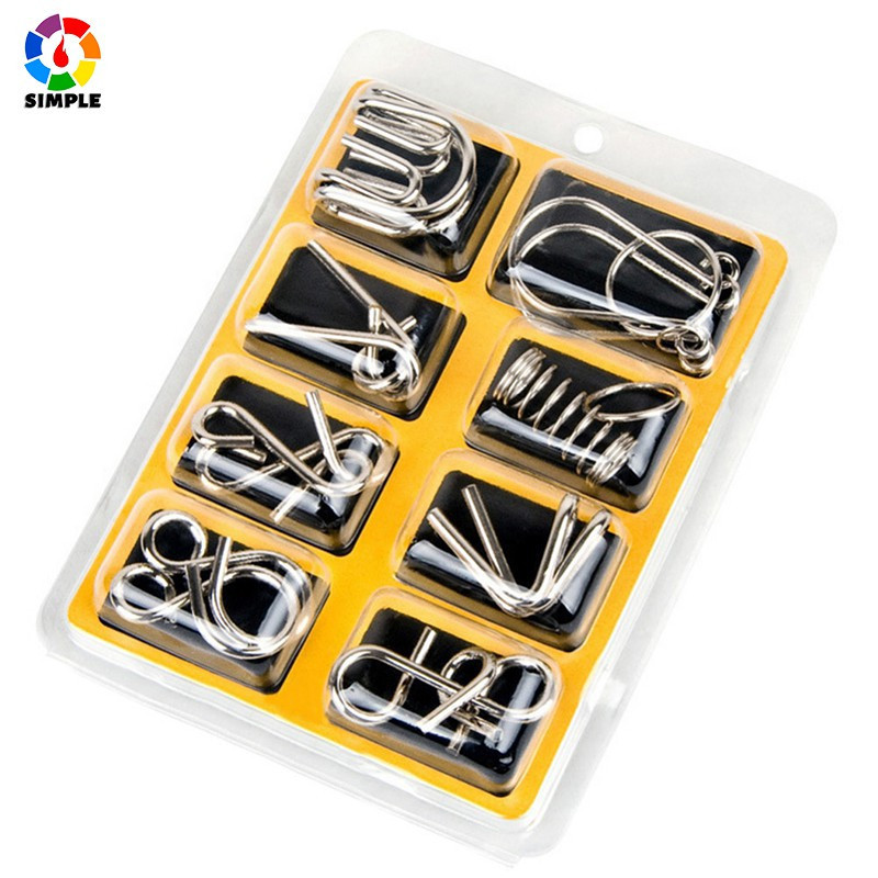 Lee Jigsaw Puzzle 8 miếng Monte Intelligence Brain Shuttle Cover Metal