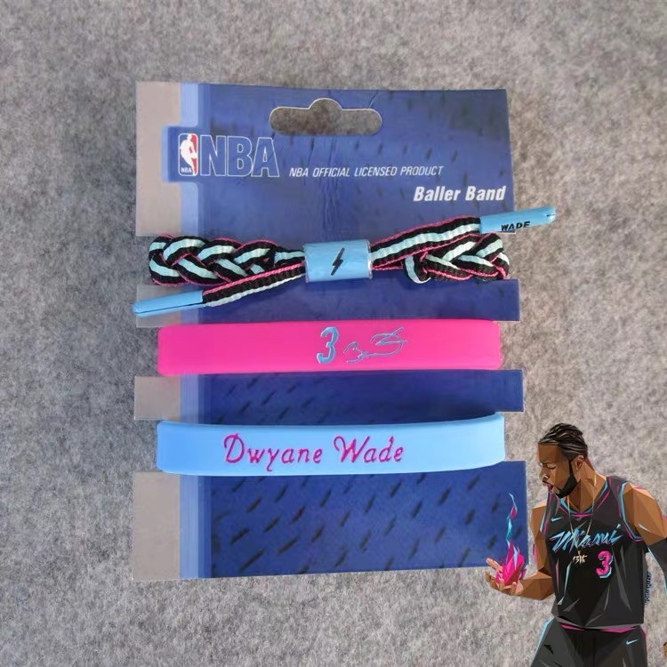 Bóng Rổ Ngôi Sao Nhiệt Flash Wade Chữ Ký Thể Thao Dạ Quang Vòng Tay Silicon Dây Đeo Tay Quạt Cung Cấ