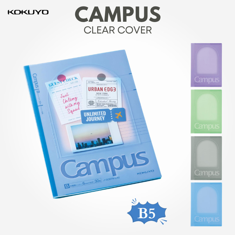 KOKUYO Campus Clear Notebook Cover - Positive & Relax, B5 Size