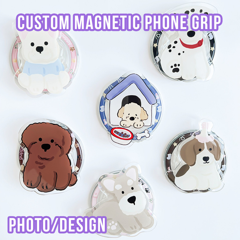 Customized hippers Acrylic Phone Grip Cartoon Anime Mobile Phone Holder Stand Custom Magnetic Cell P