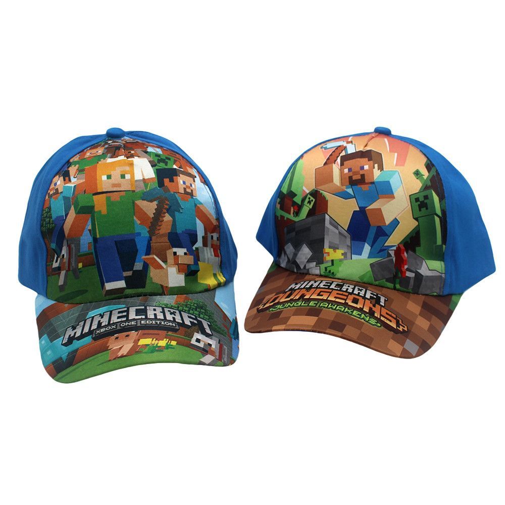 Trò chơi Minecraft với mũ bóng chày anime, style hoạt hình