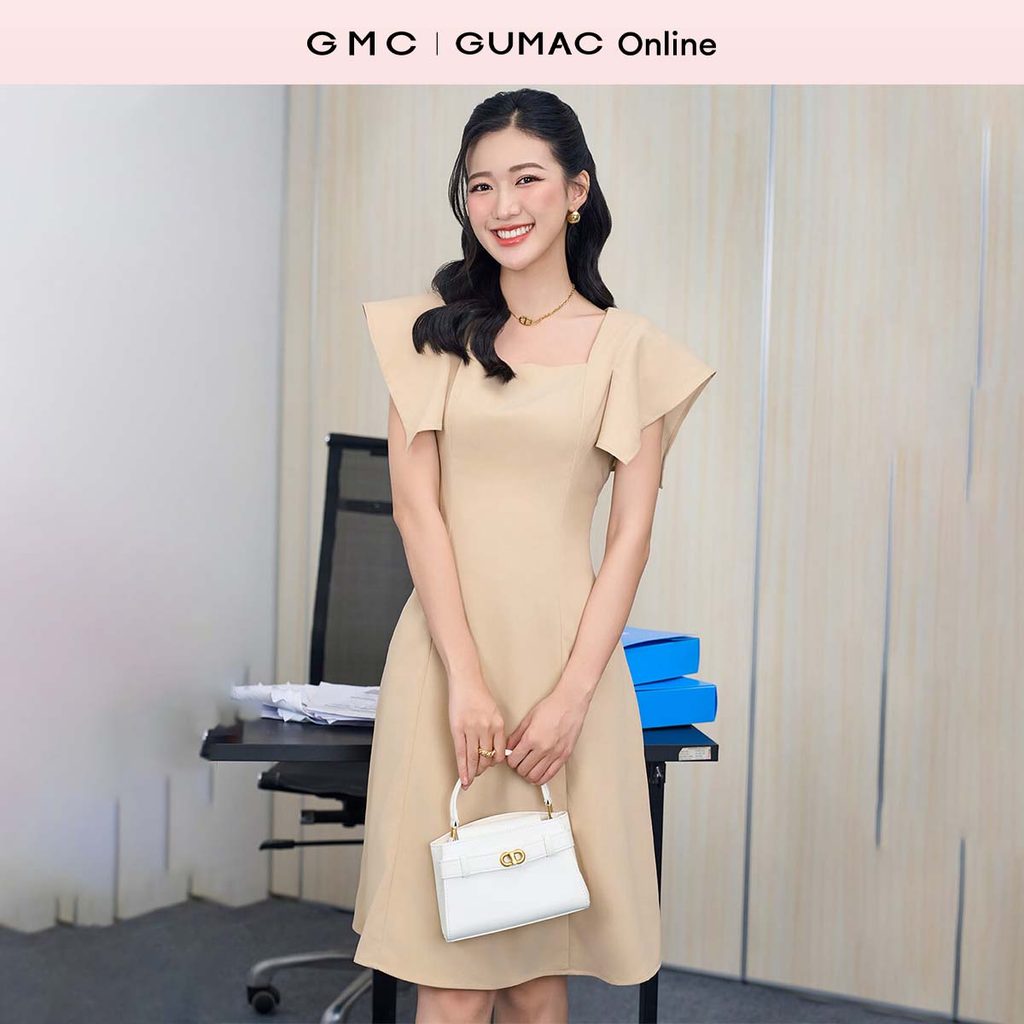 Đầm nữ cổ vuông tay kiểu thời trang GUMAC DE06014