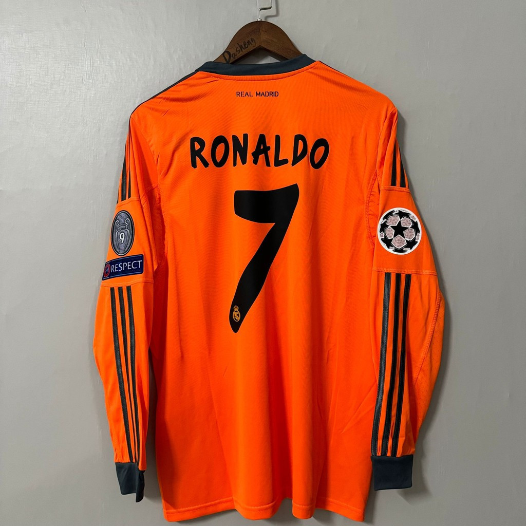 Champions 2013-14 Real Madrid retro Cam Champions League Áo thun dài tay Size 7 Bóng đá Cristiano Ro