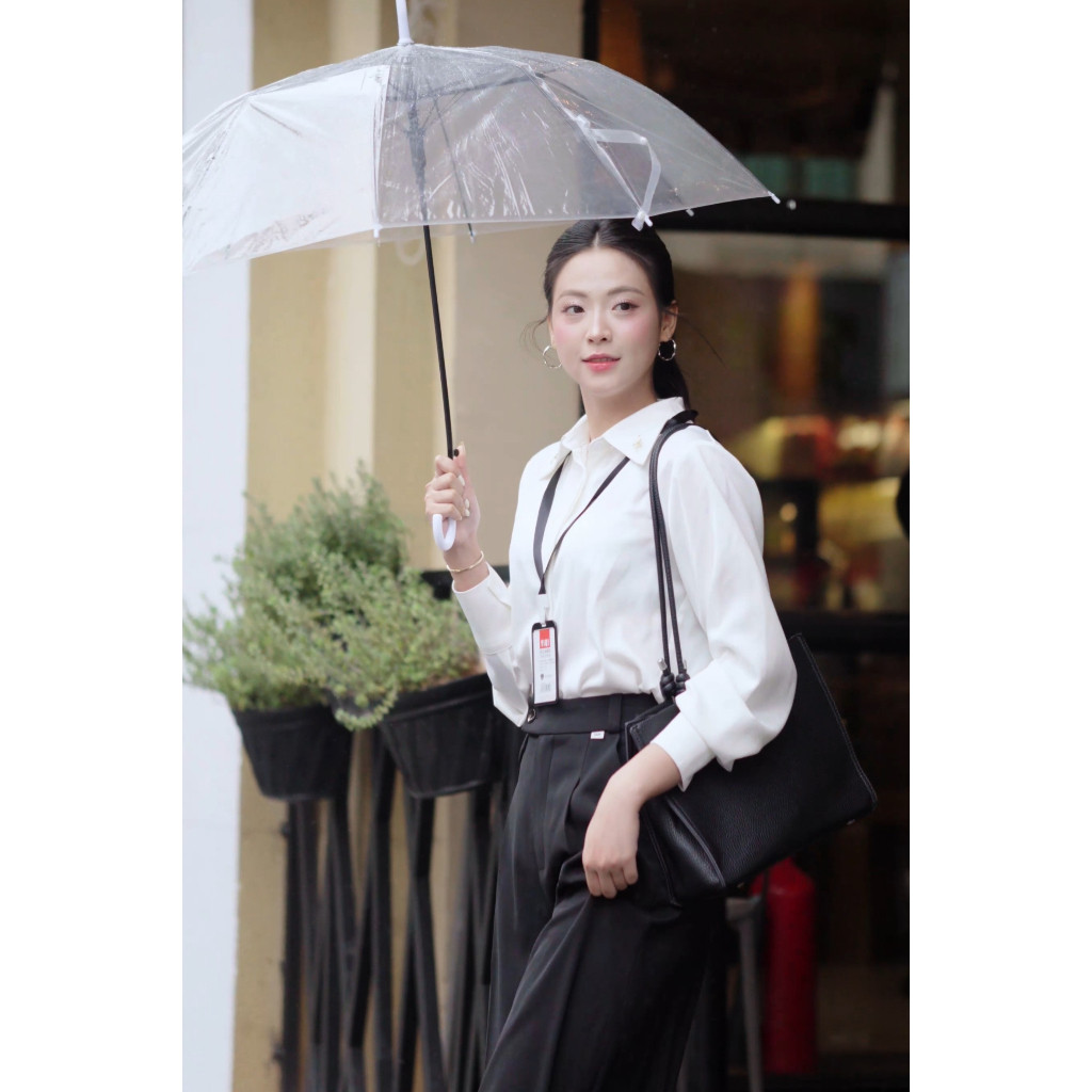 Áo sơ mi LA516 dáng suông phối nơ cài ve cổ | BigBuy360 - bigbuy360.vn