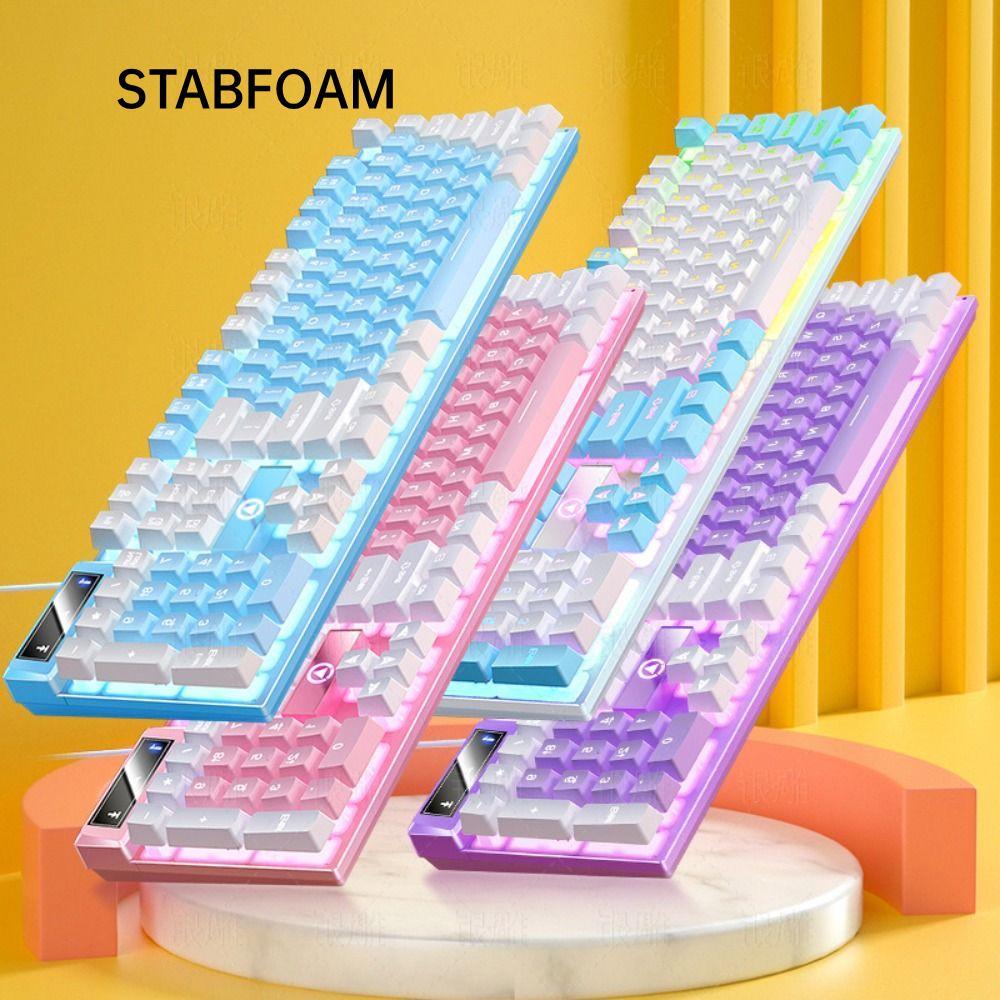 Bàn phím chơi game STABFOAM, Bàn phím có dây giao diện USB K500, Cảm giác cơ học bền bỉ Dạ quang 104