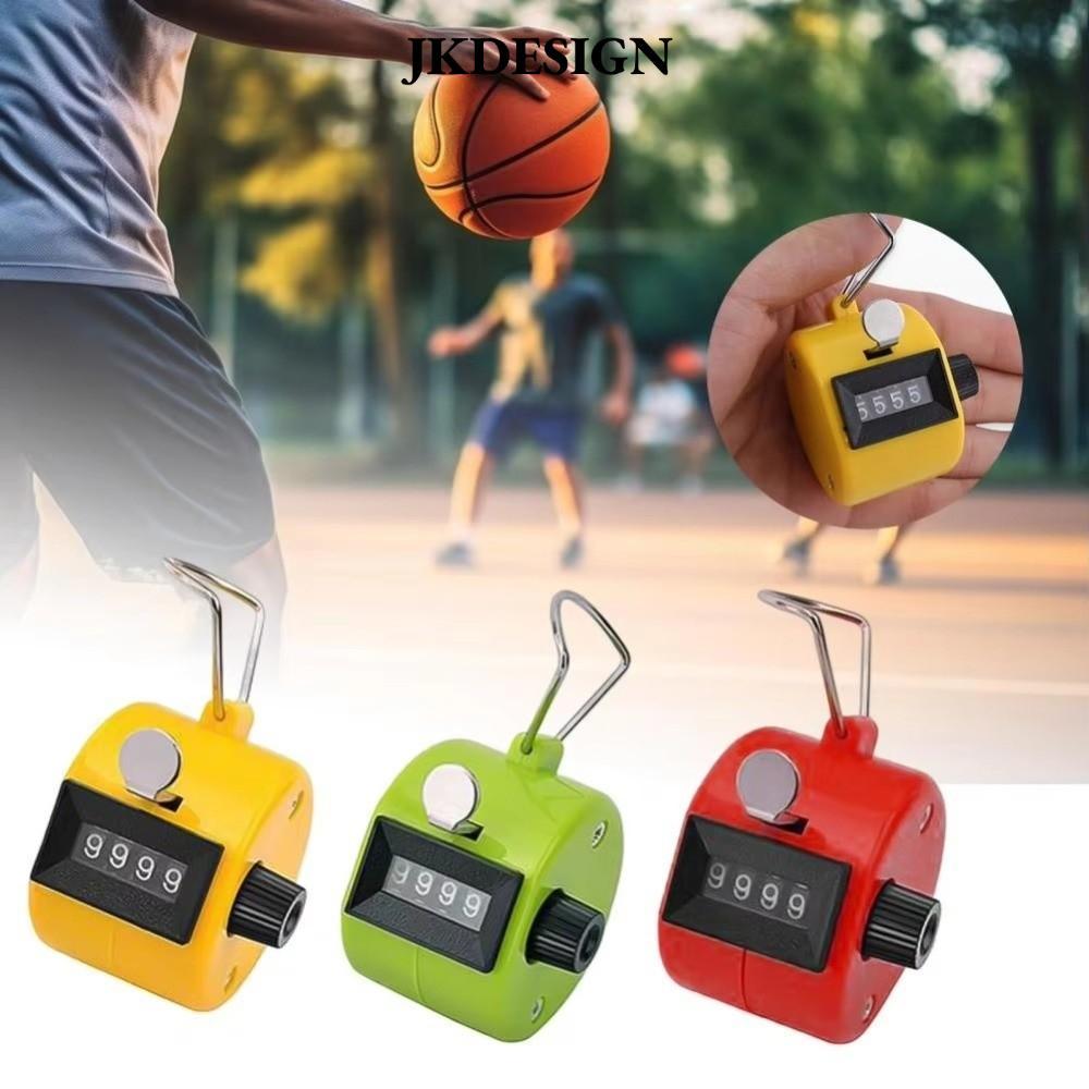 JKDESIGN Tay Tally Counter, Cầm Tay Không Cần Pin Cơ Clicker Counter, Kim Loại Di Động 4 Kỹ Thuật Số
