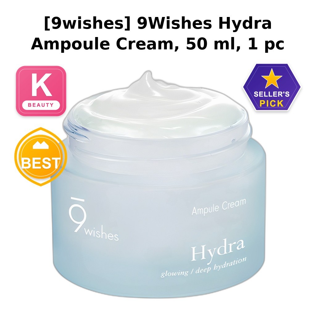 [9wishes] 9Wishes Hydra Ampoule Cream, 50 ml, 1 cái / Kem Ampoule Hàn Quốc / Dewy Finish / Chính hãn