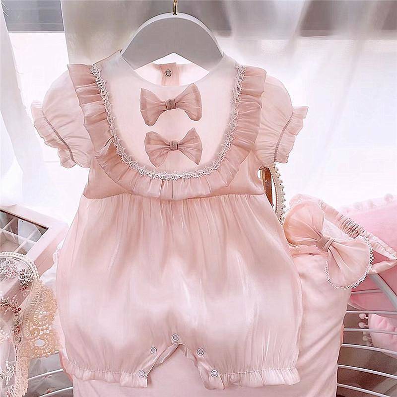 Baby Summer Wear Newborn Clothes Princess Super Cute Western Style Baby Girl Jumpsuit Dress lcXb
