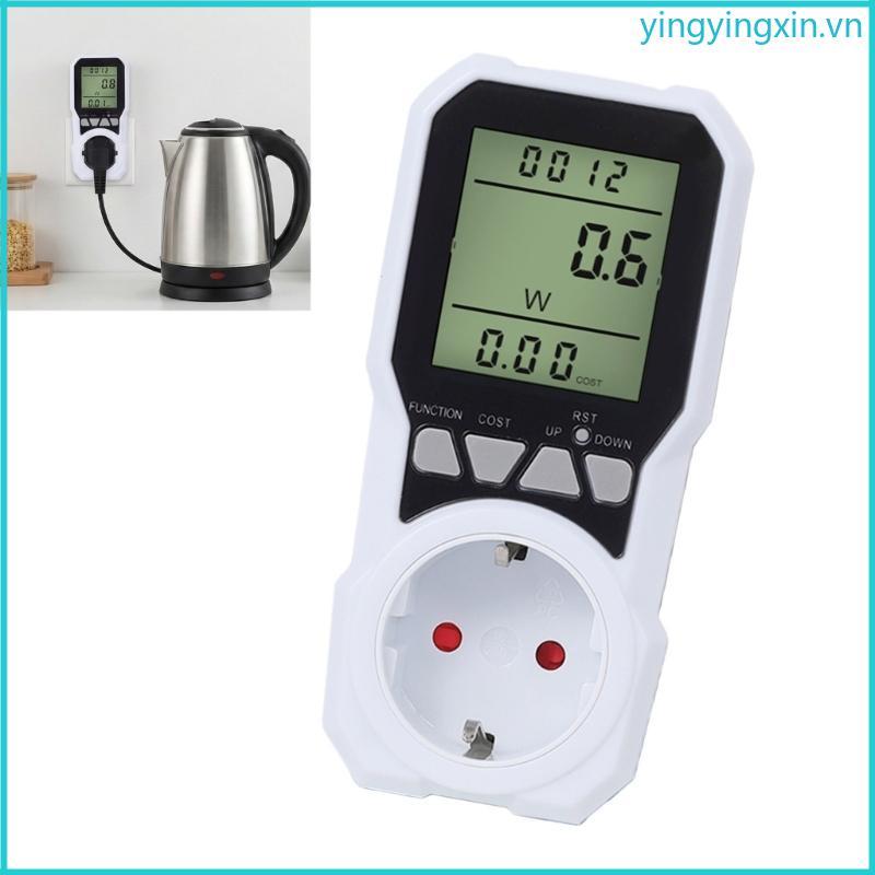Ổ cắm đồng hồ đo điện YIN 3680W Màn hình LCD tiêu thụ điện KWH thông minh