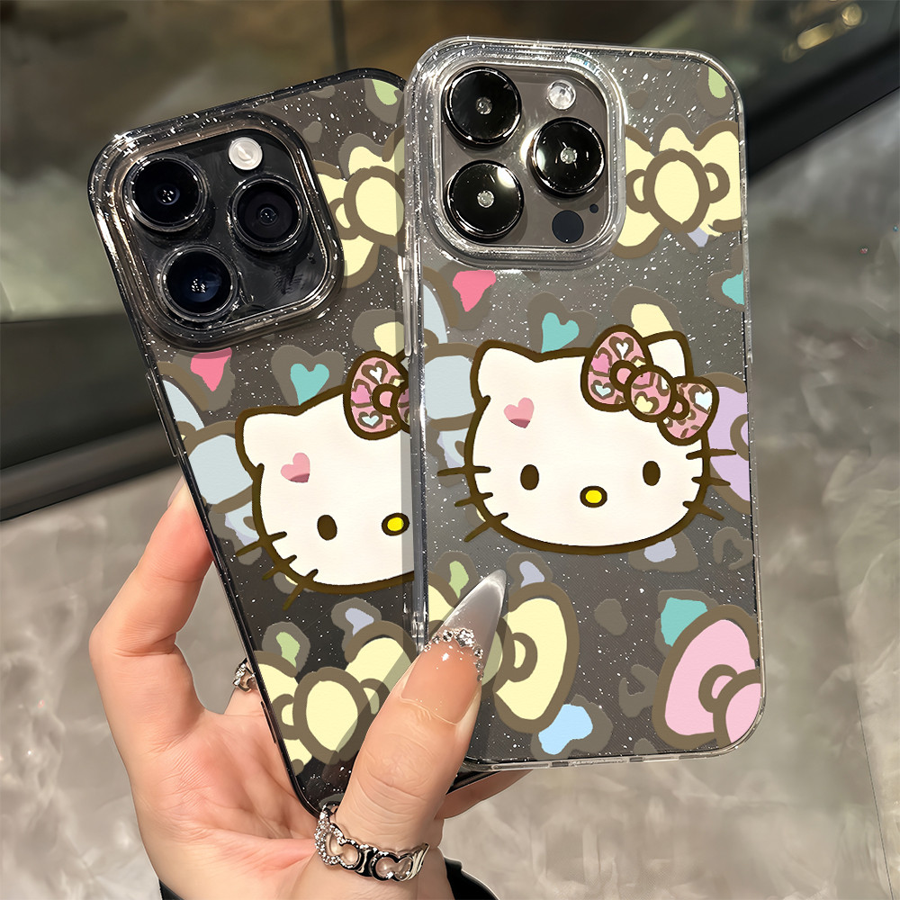 Gửi Trong Khu Vực Dành Cho Iphone 16 Katie Heart Cat Mềm Mại Trong Suốt Lấp Lánh Sáng Bóng Điện Thoạ