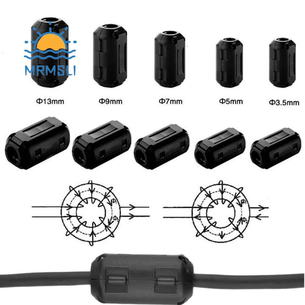 SHANCHAN Choke Coil EMI RFI Ồn, Kẹp hạt Ferrite lõi vòng đen chống nhiễu, Kẹp lọc loại Snap Snap Sna